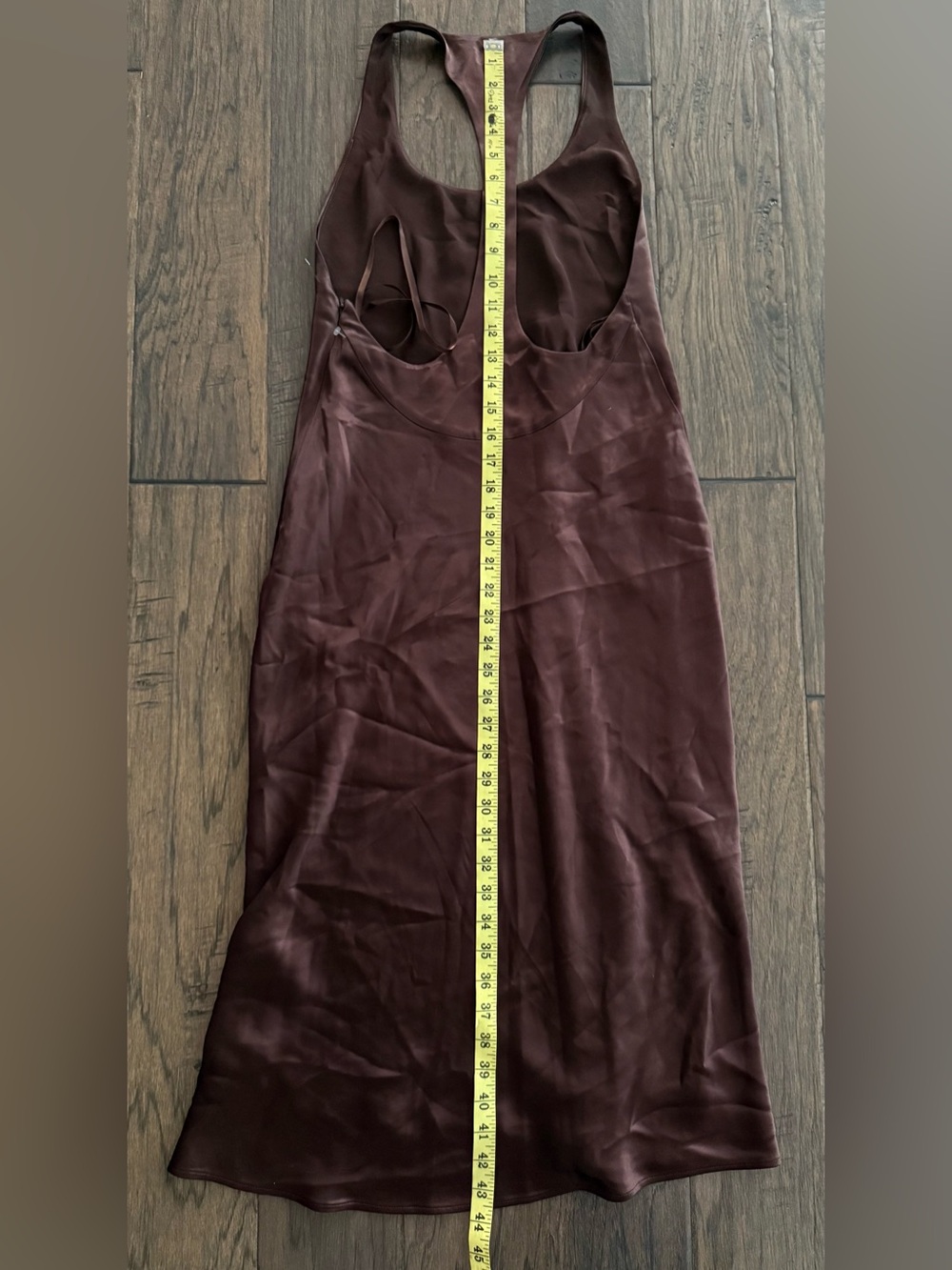 STAUD Juanita Maxi Dress Brown Satin - Picture 7 of 7